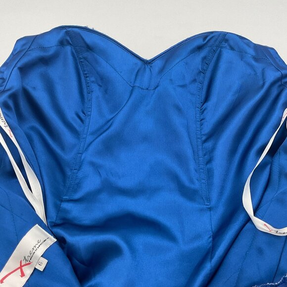 Xtreme Couture Green & Blue Wavy Sequin Mini Dress Embellished Straps 6 NWT - Picture 7 of 10